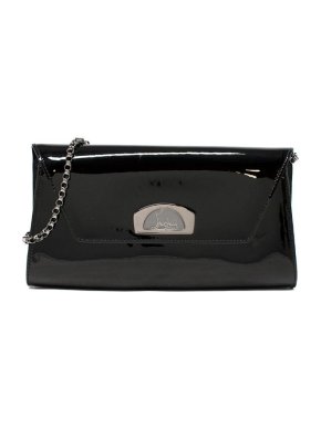 Christian Louboutin Black Patent Vero Dodat Chain Clutch