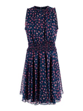Jason Wu Navy Floral Printed Mini Dress