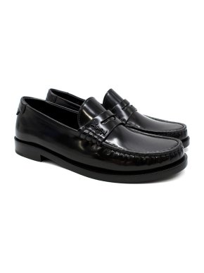 Saint Laurent Black Patent Le Loafer Penny Slippers