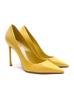 Dior Yellow Leather Pointed Toe Pumps