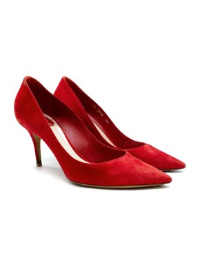 Dior Red Suede Pointed Toe Pumps