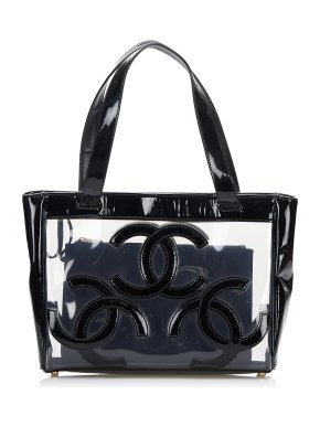 Chanel Patent Leather Triple CC PVC Tote Bag