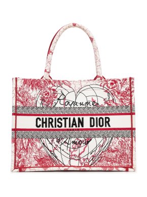 Dior Red Royaume d'Amour Medium Book Tote
