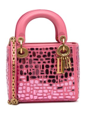 Mirror Mosaic Embroidered Pink Mini Lady Dior Bag