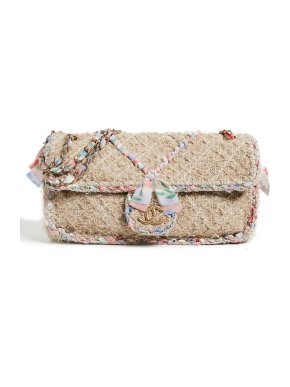 Chanel Small Ribbon Woven Organic Flap Crossbody Bag