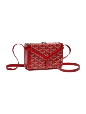 Goyard Red Minaudière trunk bag