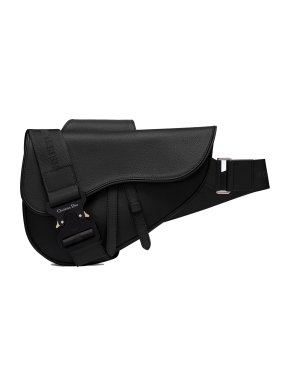 Dior Homme Maxi Saddle Bag Black Grained Calfskin