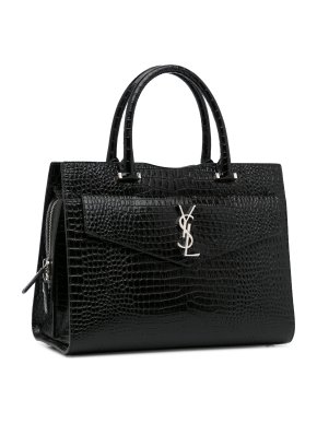 Saint Laurent Medium Croc Embossed Uptown Bag
