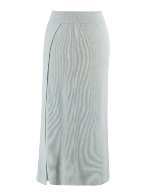 Maison Ullens Light Blue Cashmere Midi Skirt