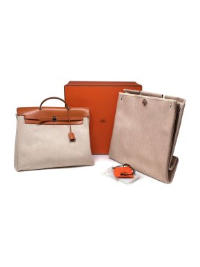 Hermes Canvas & Vache Hunter 2-way Herbag 39 PHW