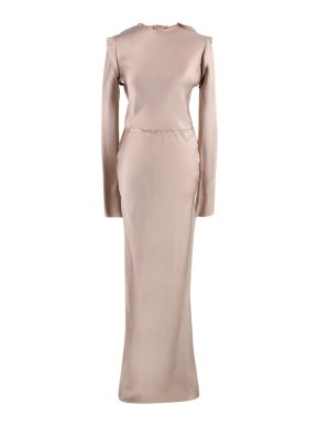 Lanvin Raw Hem Silk Long Sleeved Maxi Dress