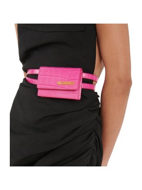 Jacquemus Pink La Ceinture Bello Croc-effect Leather Belt Bag