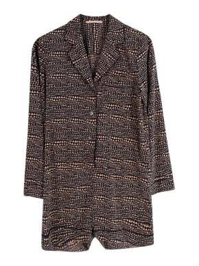 Stella McCartney Abstract Printed Silk Blend Playsuit