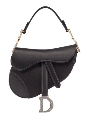 Dior Mini Crystal Embellished Satin Saddle Bag