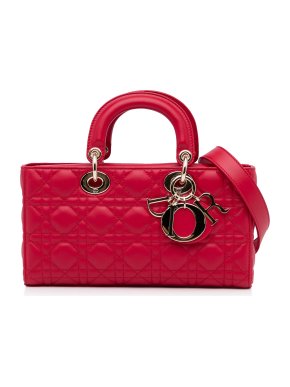 Dior Lambskin Cannage Medium Lady D-Joy East/West Bag