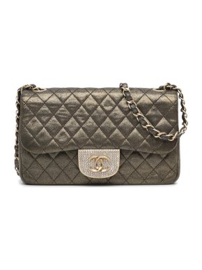 Chanel Crystal Embellished Iridescent Quilted Leather Flap Bag