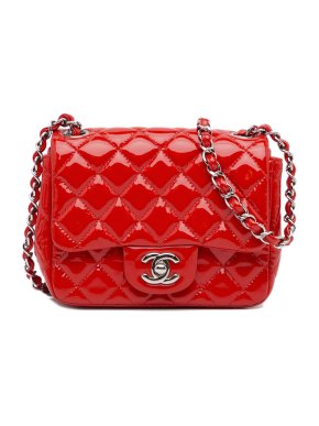 Chanel Patent Quilted Mini Square Flap Bag