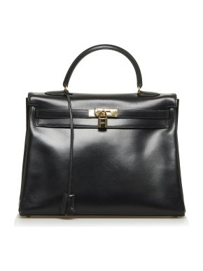 Hermes Black Box Calf Kelly 35 GHW