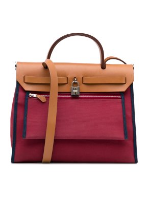 Hermes Toile Vache Calfskin Herbag 31 Zip PHW