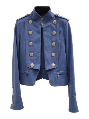 Chanel Paris-Versailles Blue Denim Military Jacket