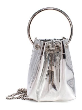 Jimmy Choo Silver Bon Bon Top Handle Bucket Bag