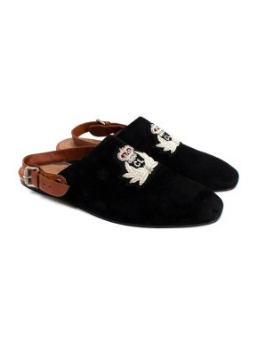 Christian Louboutin Oliveira Black Suede Slingback Loafers