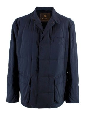 Loro Piana Cashmere Lined Navy Down Jacket
