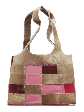 Chanel Patchwork Chocolate Bar Suede & PVC Tote Bag