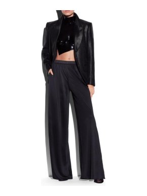Tom Ford Black Silk Wide Leg Trousers