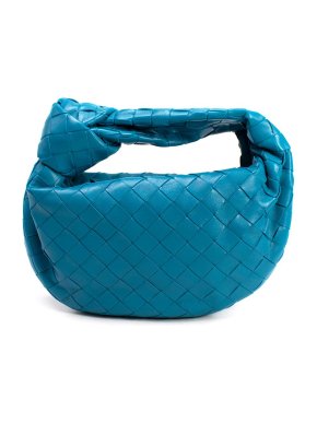 Bottega Veneta Mini Jodie Blue Intrecciato Knotted Bag