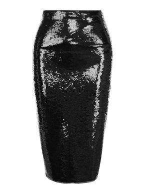 Tom Ford Black Sequin Embroidered Skirt