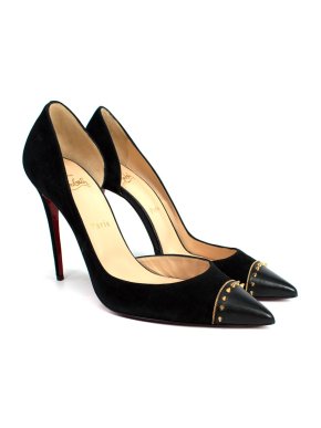 Christian Louboutin Culturella 100 Embellished Suede and Leather Pumps