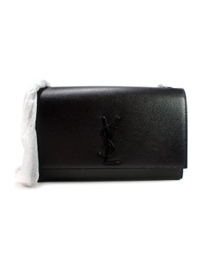 Saint Laurent Grain De Poudre Embossed Leather So Black Medium Kate Bag