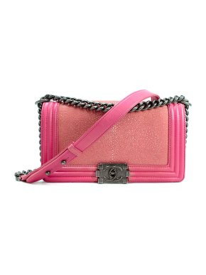 Chanel Pink Stingray Medium Boy Flap Bag
