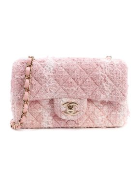 Chanel '22 Pink Tweed Mini Rectangular Flap Bag