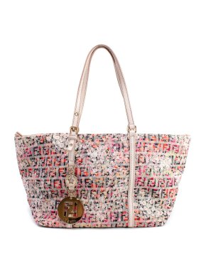Fendi Multicoloured Zucchino Floral Print Canvas Tote Bag