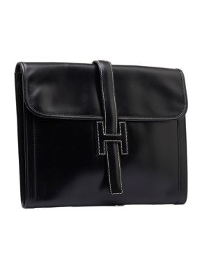 Hermes Black Box Calfskin Jige GM