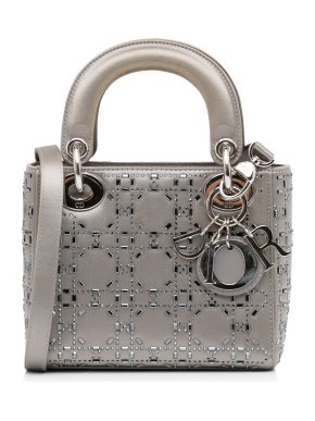 Mini Crystal Embellished Satin Lady Dior