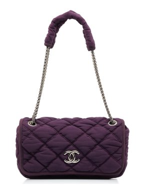 Chanel Purple Bubble Quilt Shoulder Bag