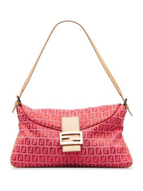 Fendi Pink Zucchino Vintage FF Shoulder Bag
