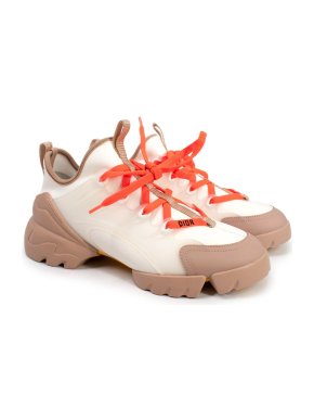 Dior D Connect Orange Neoprene Trainers