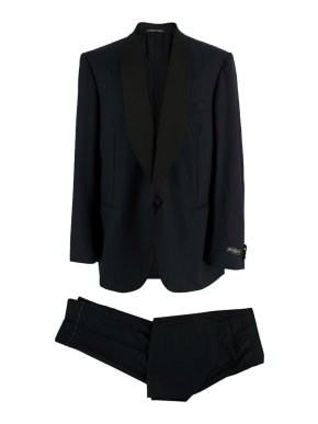 Corneliani Black Extra Fine Wool Single Breasted Suit