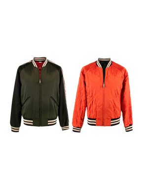 Gucci Satin Orange Reversible Bomber Jacket