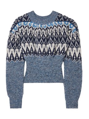 Paco Rabanne Cropped Metallic Fair Isle Wool-blend Jumper