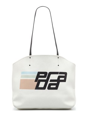 Prada Canapa Racing Logo Shopping Tote