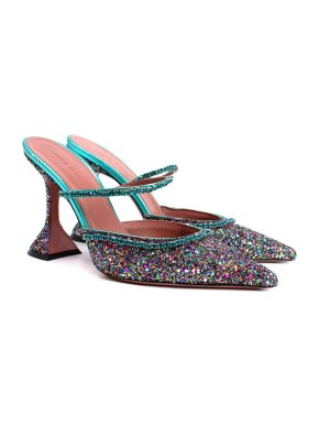 Amina Muaddi Glitter Embellished Gilda Mules 95