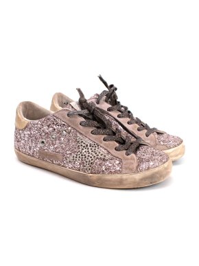 Golden Goose Pink Glitter Superstar Sneakers