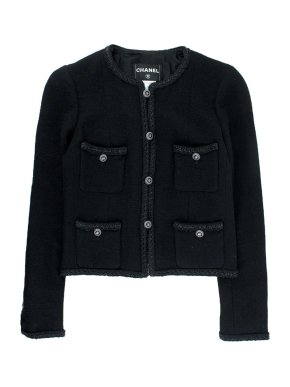 Chanel Black Classic Metallic Trimmed 4-pocket Jacket