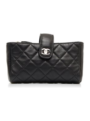 Chanel Black Leather CC Phone Pouch
