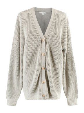 Reformation Jeans Sage Green Cotton Knit Cardigan